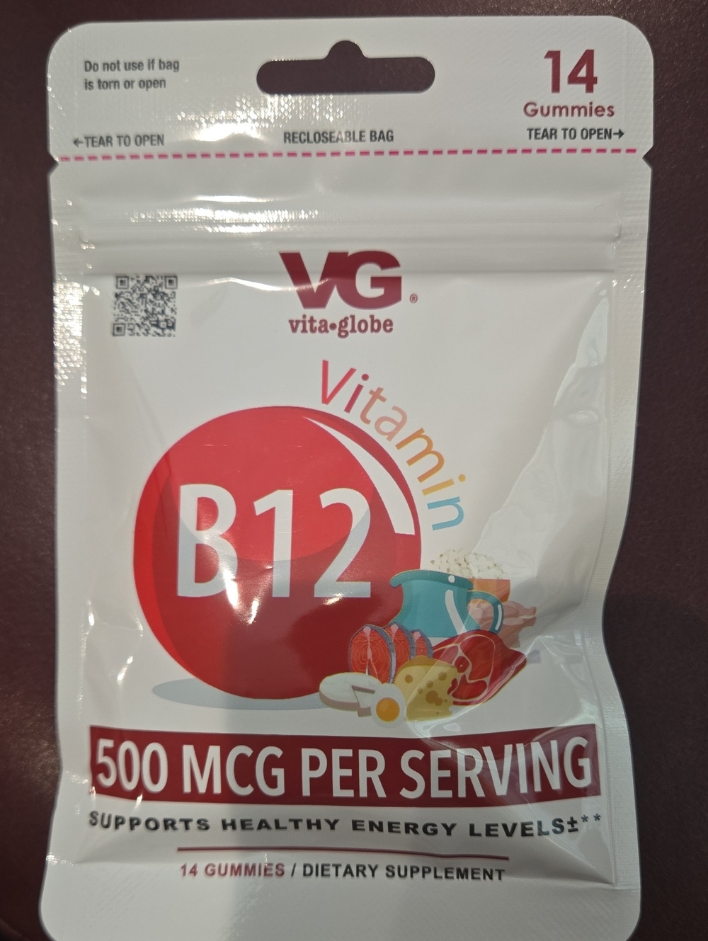 VG Vita+Globe B12 Gummies - White & Red Packaging